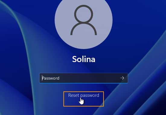open password reset link