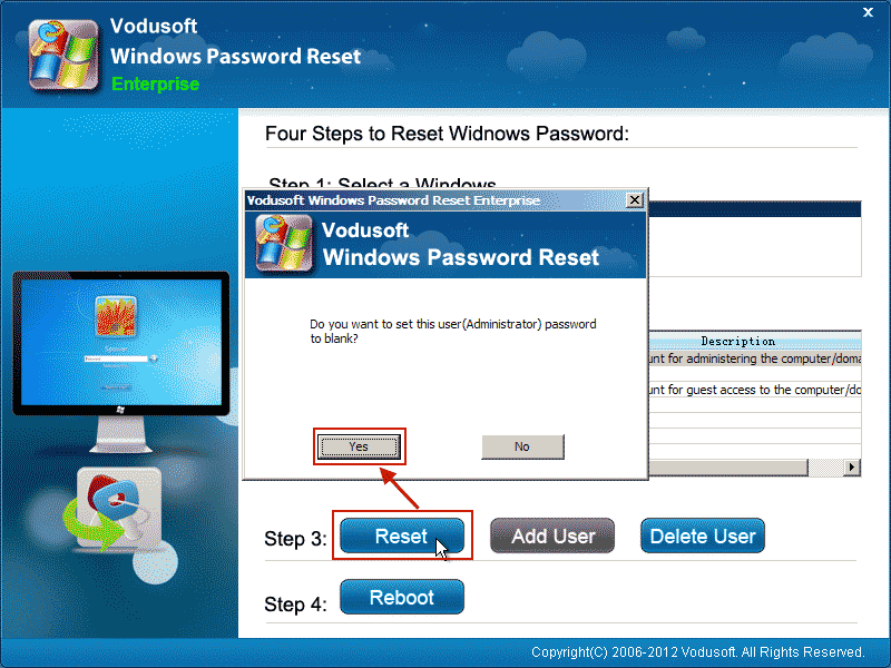 reset the unknown password