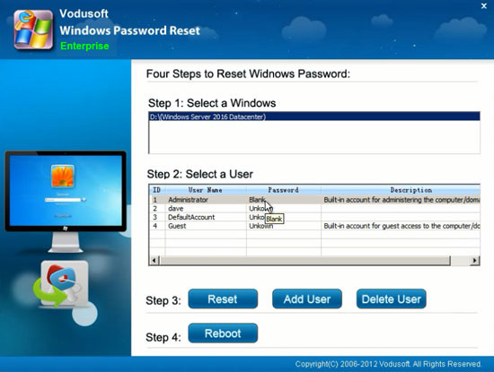reset other local user accounts' password