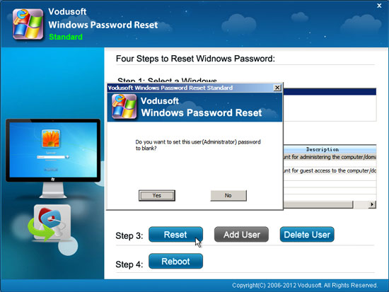 reset Windows Vista administrator password