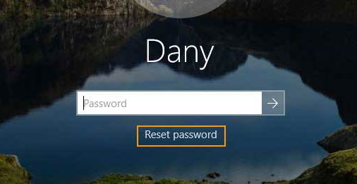 open Windows 10 password reset wizard